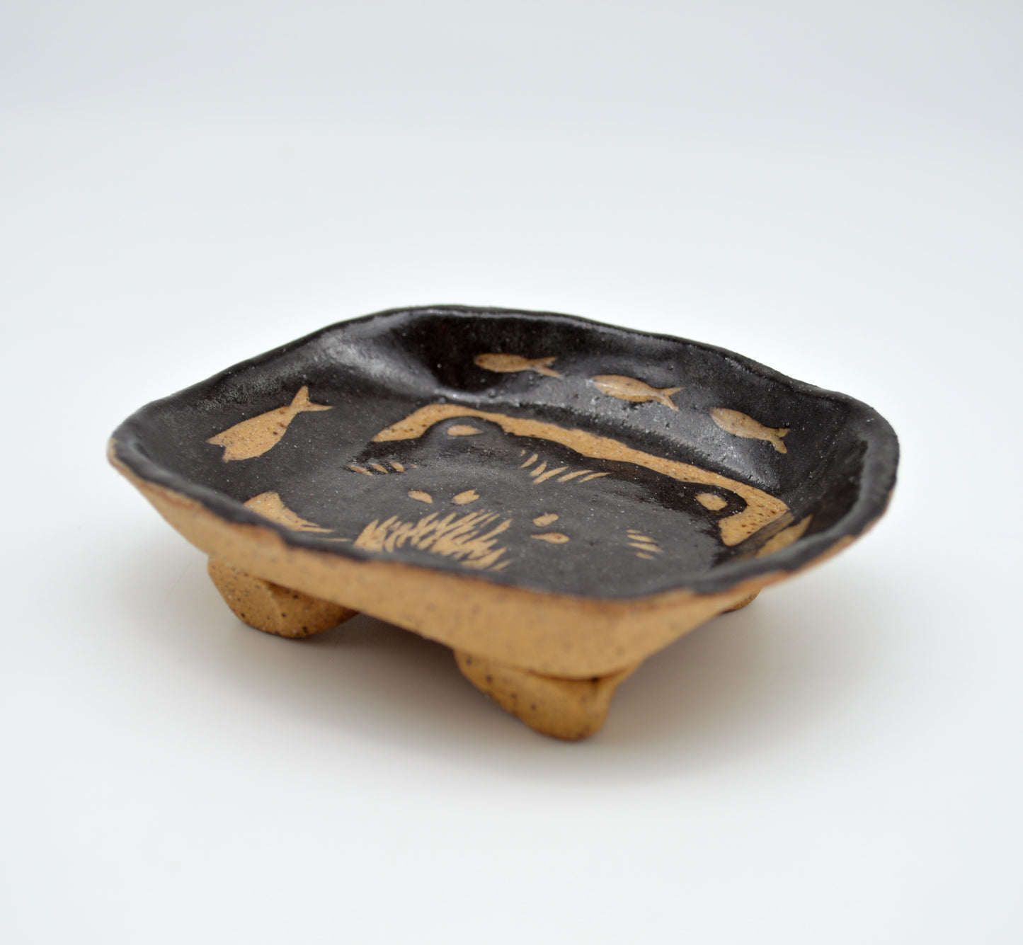 Black Bear & Fish Trinket Dish (SECOND)