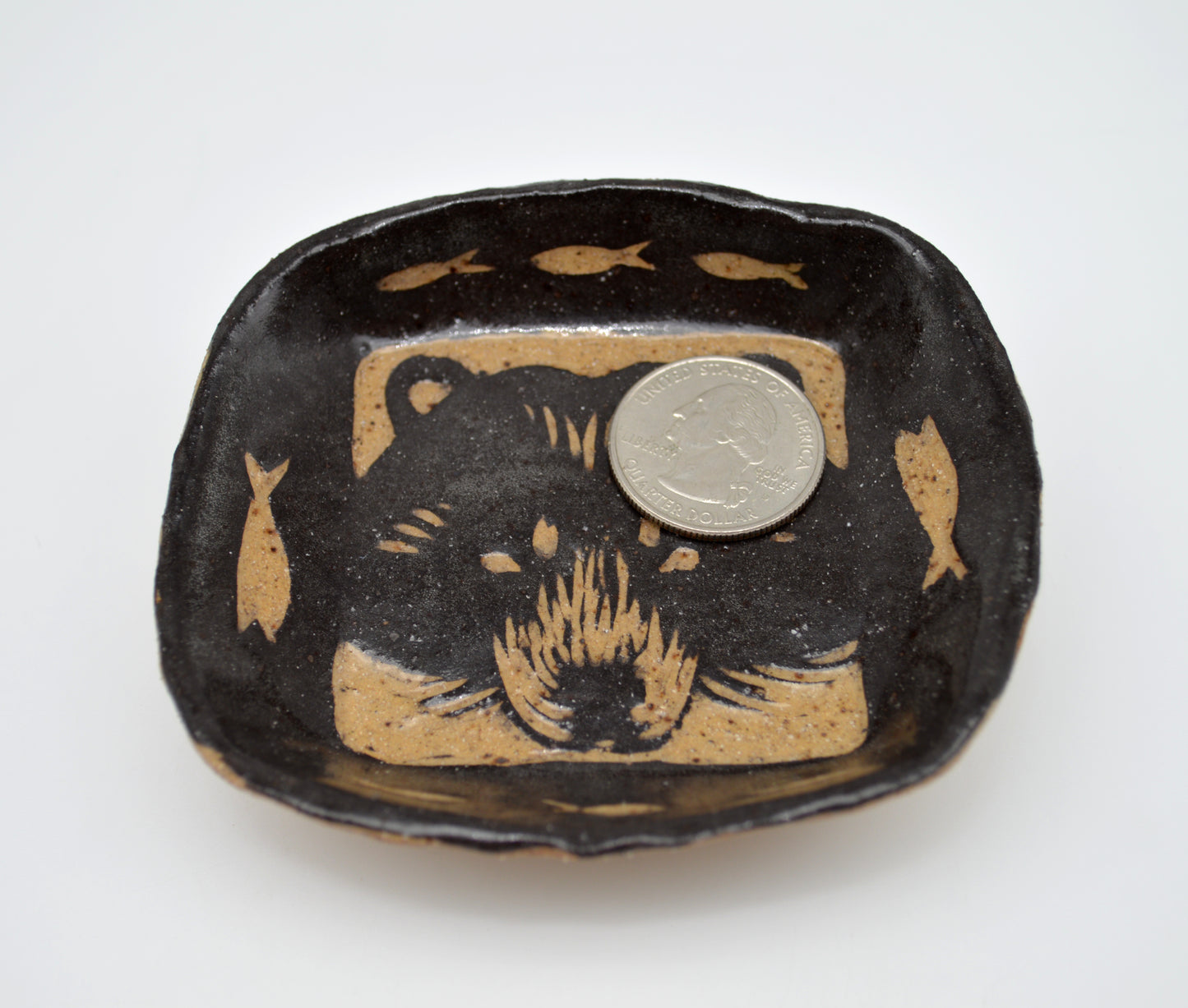 Black Bear & Fish Trinket Dish (SECOND)