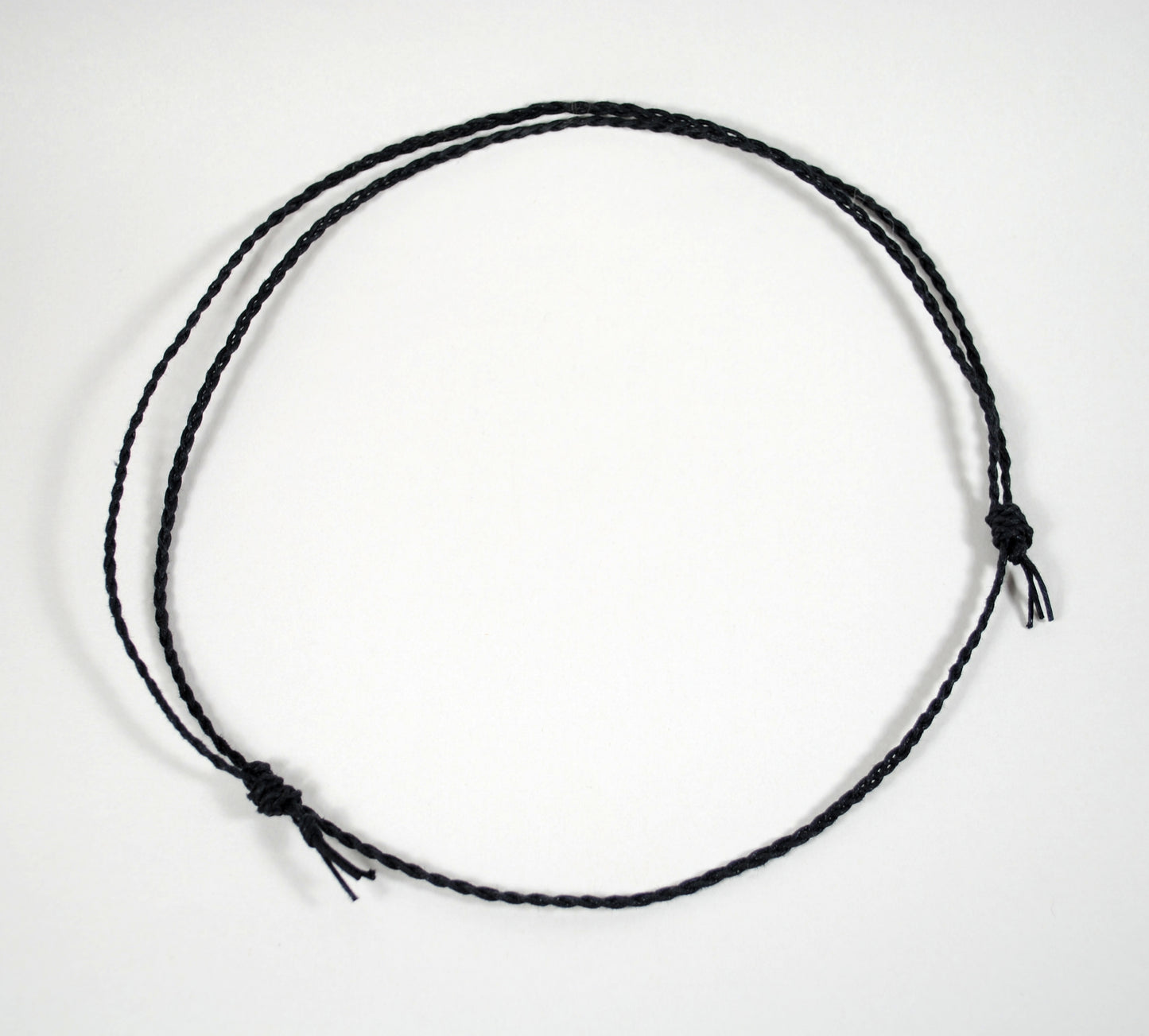 Handmade Sliding Knot Waxed Cotton Necklace (black)