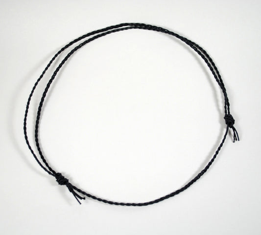 Handmade Sliding Knot Waxed Cotton Necklace (black)