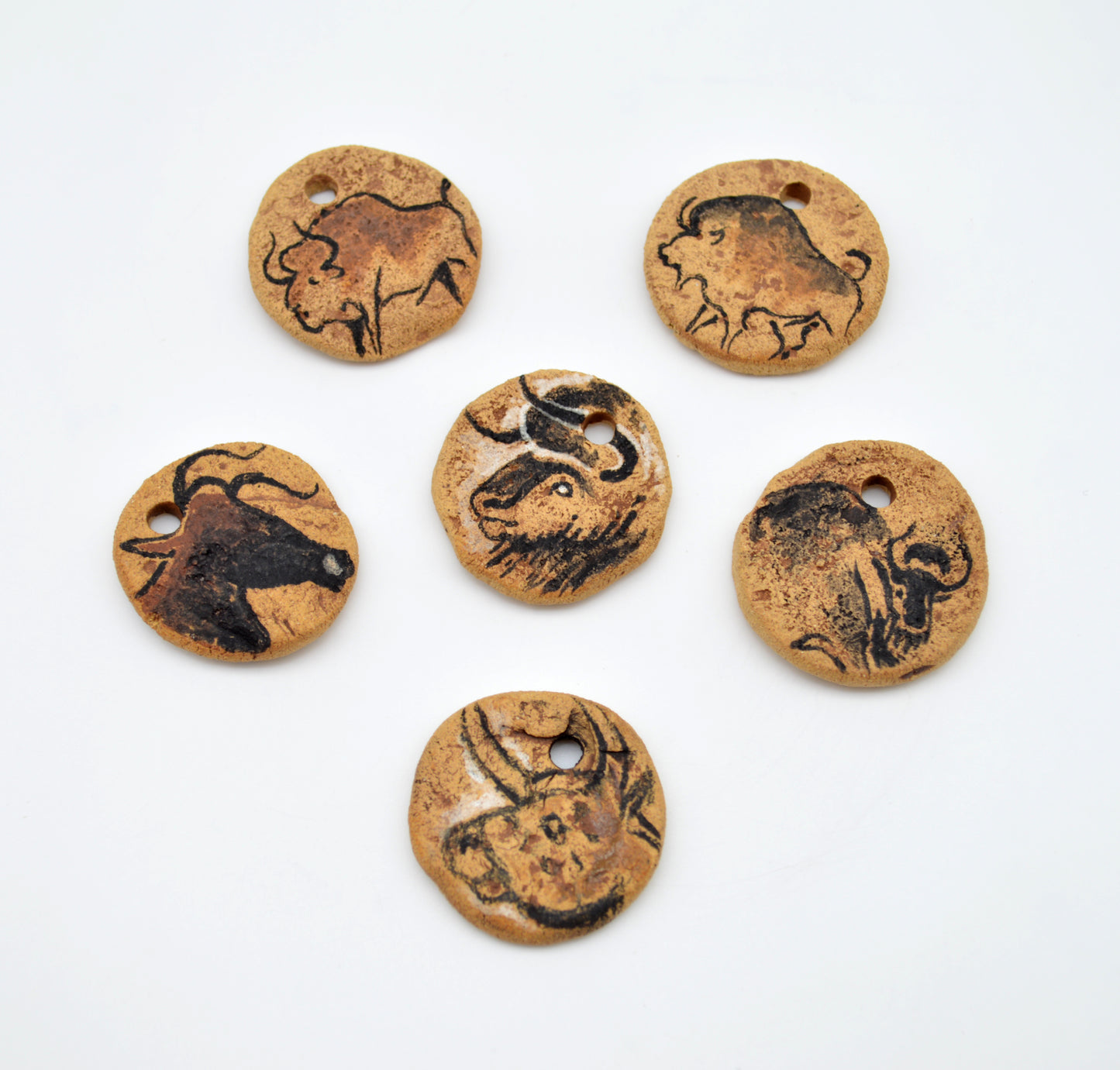 Cave Art Aurochs & Bison Pendants