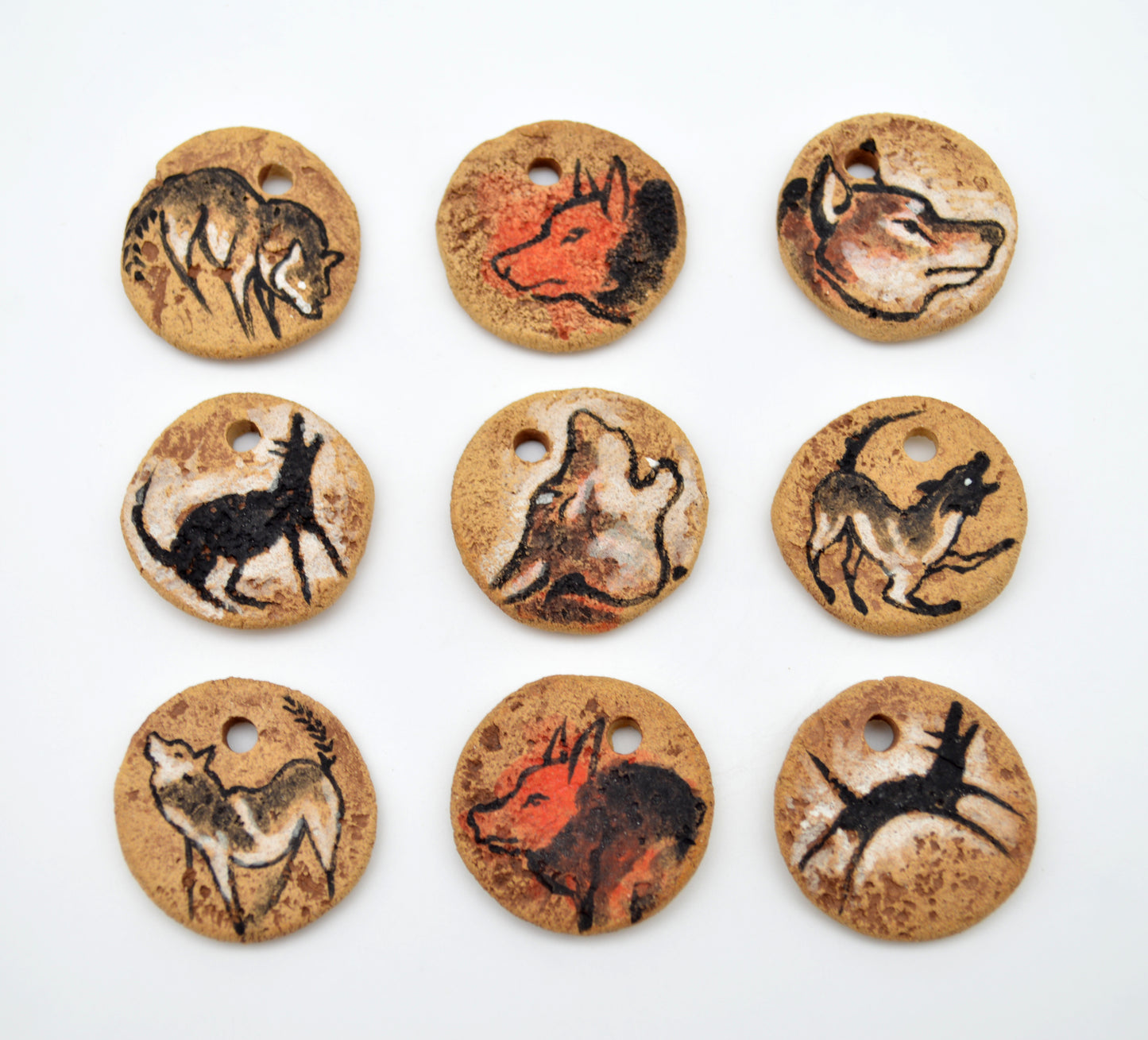 Cave Art Wolf Pendants