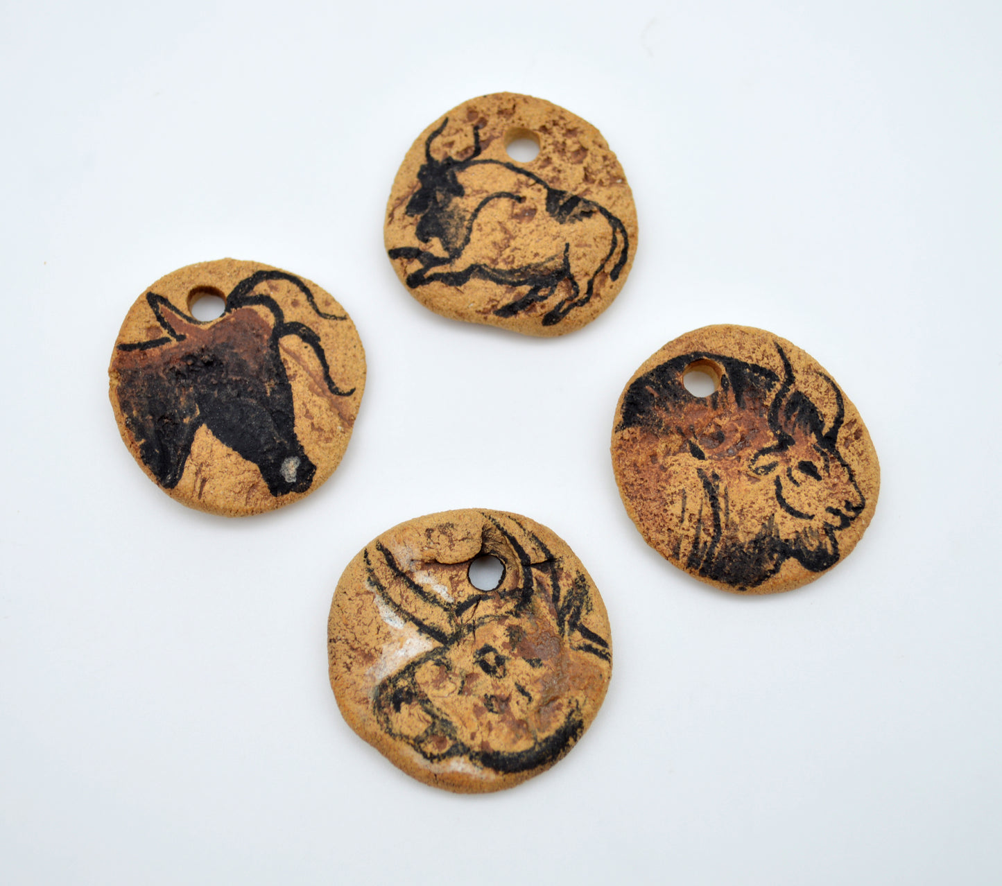 Cave Art Aurochs & Bison Pendants