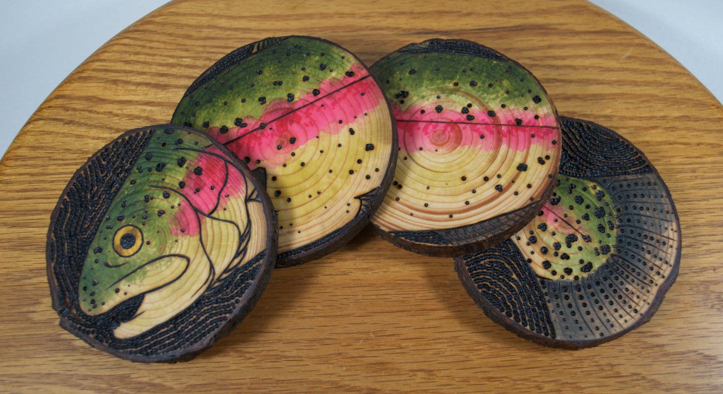 Rainbow Trout Coaster Set/Wall Art