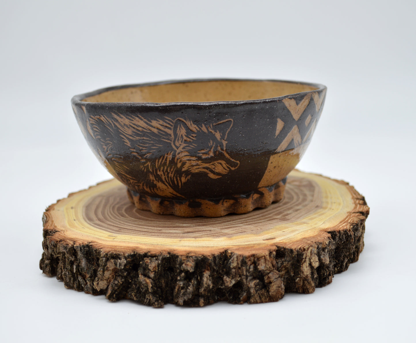 Walking Wolf Quilt Bowl